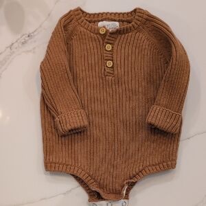 Little Planet Cozy Knit Button-Up Baby Bodysuit 6 Months